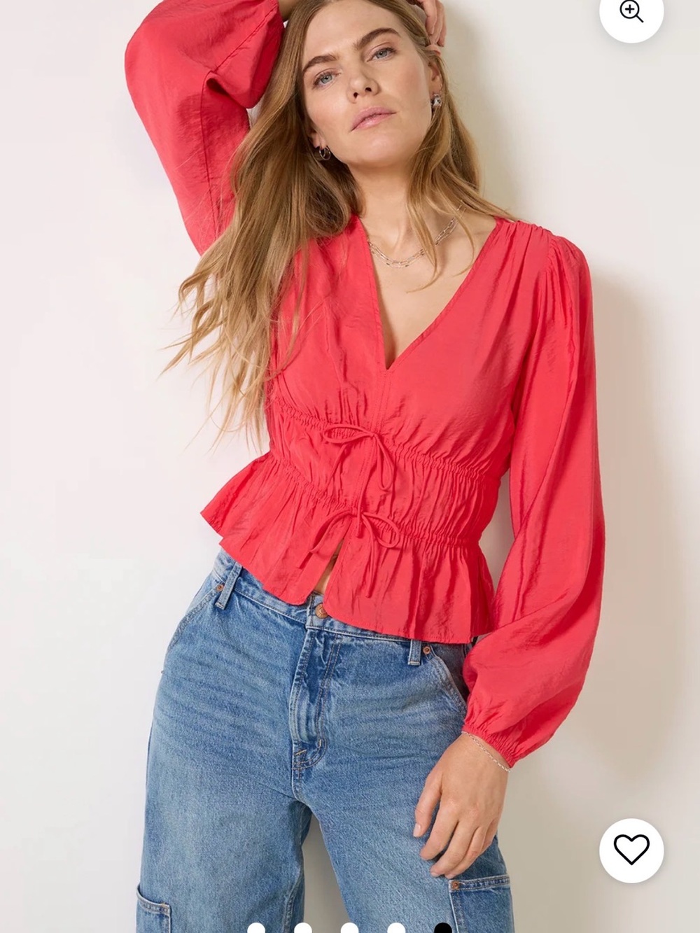 Evereve Ariana Tie Front Blouse Size M - Picture 5 of 7